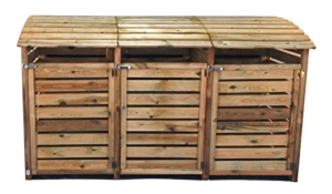 3 Tonnen Mülltonnenbox aus Holz, Mülltonnenverkleidung für 3 Tonnen bis 240 Liter
