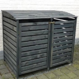 Mülltonnenbox VARIO II Müllbox Doppelbox für 2 Mülltonnen Kiefer ANTHRAZIT